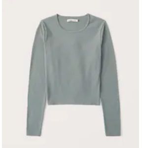 Abercrombie & Fitch Women's Long-Sleeve Seamless Ribbed Crew Top